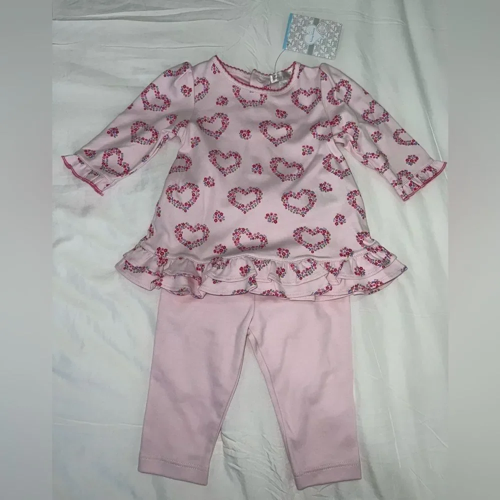 NWT KISSY KISSY HEARTS ABLOOM LEGGING SET 3/6M